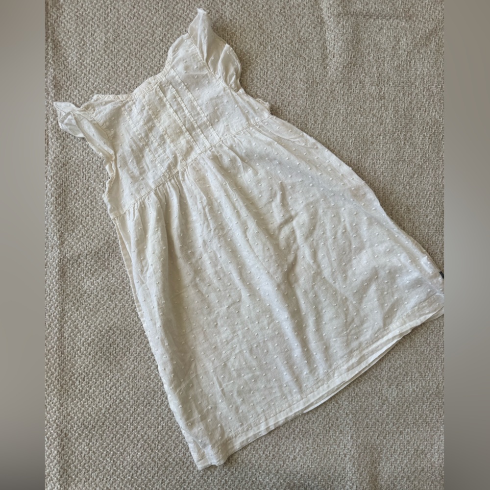 Oeuf Ivory Swiss Dot Pintuck Dress sz 4/5